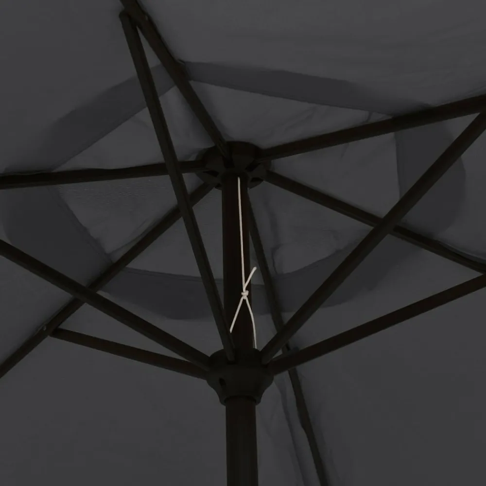 Maison Exclusive - Parasol d'extérieur avec lumières led et mât en acier noir Best