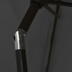Maison Exclusive - Parasol d'extérieur avec lumières led et mât en acier noir Best