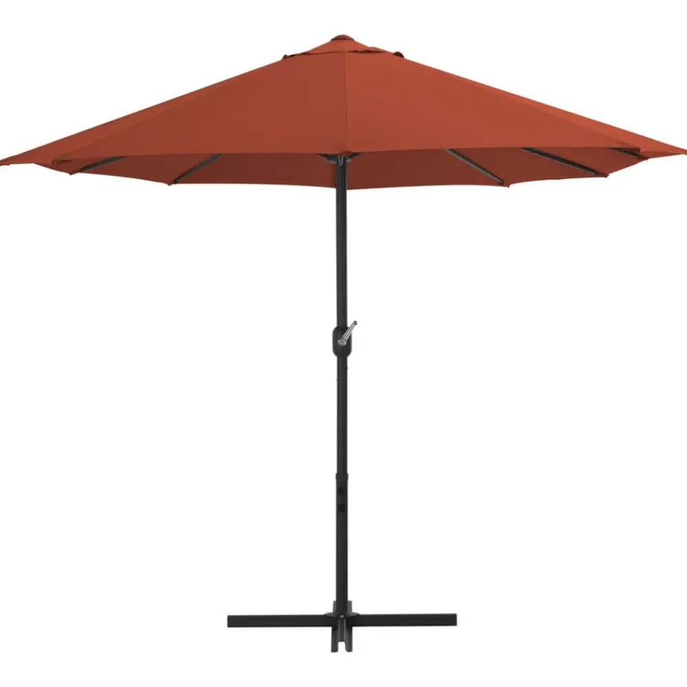 Maison Exclusive - Parasol d'extérieur avec poteau en aluminium terre cuite Hot