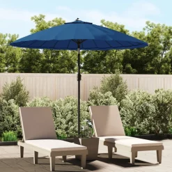 Maison Exclusive - Parasol d'extérieur avec mât en aluminium 500 cm bleu azuré Best