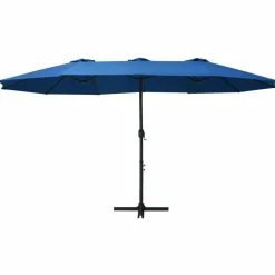 Maison Exclusive Parasols, Voiles D’Ombrage | - Parasol d'extérieur et poteau en aluminium 460x270 cm bleu