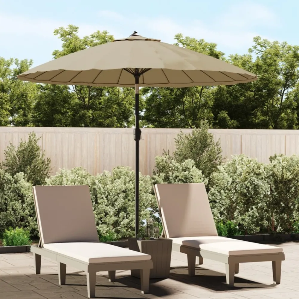 Maison Exclusive - Parasol d'extérieur avec mât en aluminium 270 cm taupe