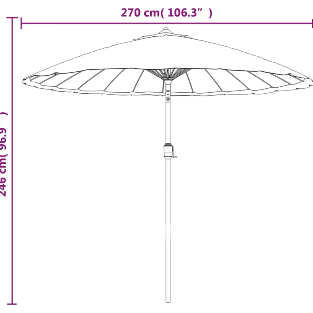 Maison Exclusive - Parasol d'extérieur avec mât en aluminium 270 cm taupe