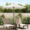 Maison Exclusive Parasols, Voiles D’Ombrage | - Parasol d'extérieur et mât avec aluminium 270 cm blanc sable