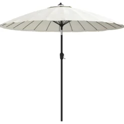 Maison Exclusive Parasols, Voiles D’Ombrage | - Parasol d'extérieur et mât avec aluminium 270 cm blanc sable