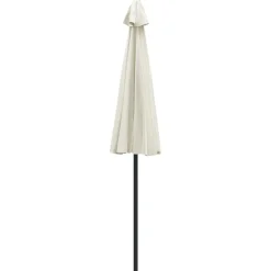 Maison Exclusive Parasols, Voiles D’Ombrage | - Parasol d'extérieur et mât avec aluminium 270 cm blanc sable