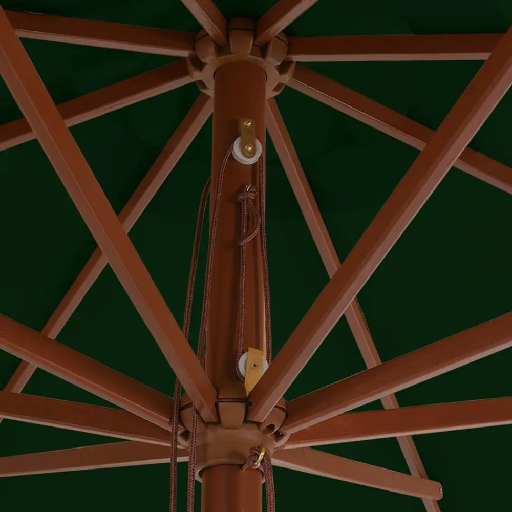 Maison Exclusive Parasols, Voiles D’Ombrage | - Parasol d'extérieur avec mât en bois 350 cm vert