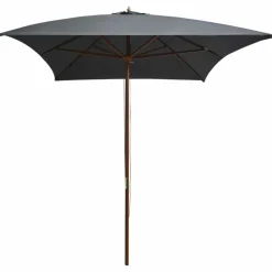 Maison Exclusive Parasols, Voiles D’Ombrage | - Parasol d'extérieur avec mât en bois 200x300 cm anthracite