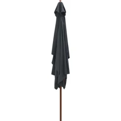 Maison Exclusive Parasols, Voiles D’Ombrage | - Parasol d'extérieur avec mât en bois 200x300 cm anthracite