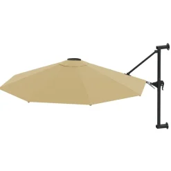Maison Exclusive - Parasol mural avec mât métallique 300 cm taupe New