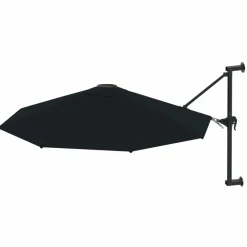 Maison Exclusive - Parasol mural avec mât en métal 300 cm noir Outlet