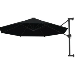 Maison Exclusive - Parasol mural avec mât en métal 300 cm noir Outlet