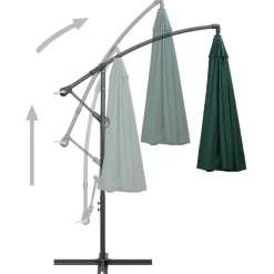Maison Exclusive - Parasol suspendu avec poteau en aluminium vert 3 m Best