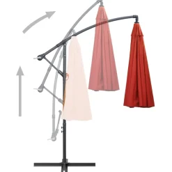 Maison Exclusive - Parasol suspendu avec poteau terre cuite 3 m New