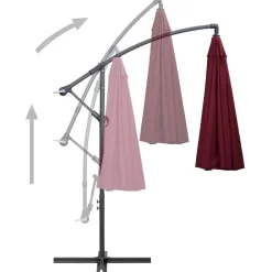 Maison Exclusive Parasols, Voiles D’Ombrage | - Parasol suspendu avec poteau bordeaux 3 m