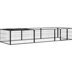 Maison Exclusive - Parc pour chien 8 panneaux noir 100x50cm acier enduit de poudre Discount