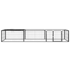 Maison Exclusive - Parc pour chien 8 panneaux noir 100x50cm acier enduit de poudre Discount