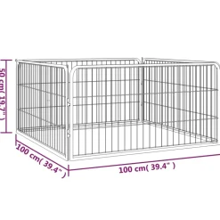 Maison Exclusive - Parc pour chien 4 panneaux noir 100x50cm acier enduit de poudre Sale