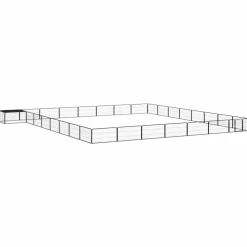 Maison Exclusive Niches, Paniers Et Transports | - Parc pour chien 32panneaux noir 100x50cm acier enduit de poudre