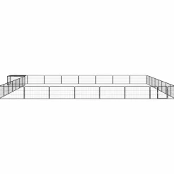Maison Exclusive Niches, Paniers Et Transports | - Parc pour chien 32panneaux noir 100x50cm acier enduit de poudre