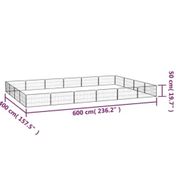 Maison Exclusive - Parc pour chien 20panneaux noir 100x50cm acier enduit de poudre Discount