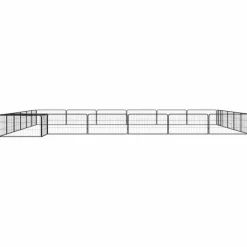 Maison Exclusive Niches, Paniers Et Transports | - Parc pour chien 24panneaux noir 100x50cm acier enduit de poudre