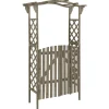Maison Exclusive - Pergola avec portail 116x40x204 cm gris bois de sapin massif New