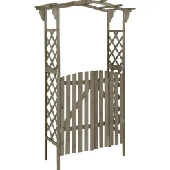 Maison Exclusive - Pergola avec portail 116x40x204 cm gris bois de sapin massif New