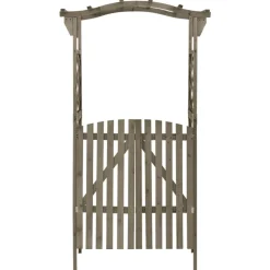 Maison Exclusive - Pergola avec portail 116x40x204 cm gris bois de sapin massif New