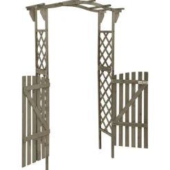 Maison Exclusive - Pergola avec portail 116x40x204 cm gris bois de sapin massif New