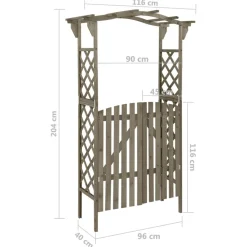 Maison Exclusive - Pergola avec portail 116x40x204 cm gris bois de sapin massif New