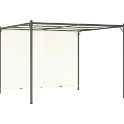 Maison Exclusive Pergolas, Tonnelles, Barnums | - Pergola avec toit réglable crème blanc 3x3 m acier
