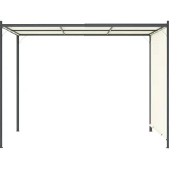 Maison Exclusive Pergolas, Tonnelles, Barnums | - Pergola avec toit réglable crème blanc 3x3 m acier