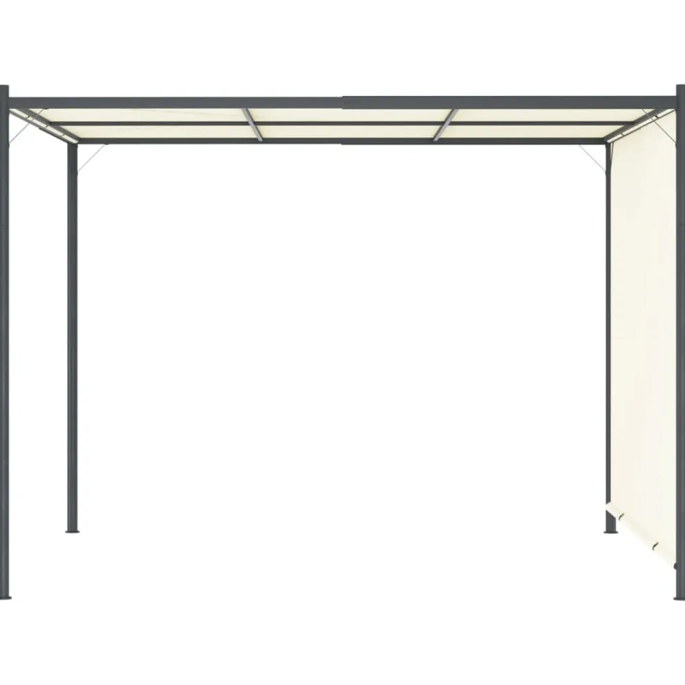 Maison Exclusive Pergolas, Tonnelles, Barnums | - Pergola avec toit réglable crème blanc 3x3 m acier