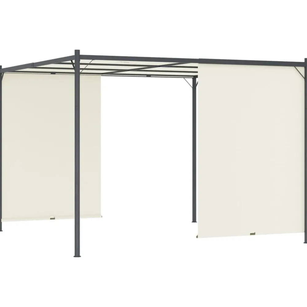 Maison Exclusive Pergolas, Tonnelles, Barnums | - Pergola avec toit réglable crème blanc 3x3 m acier