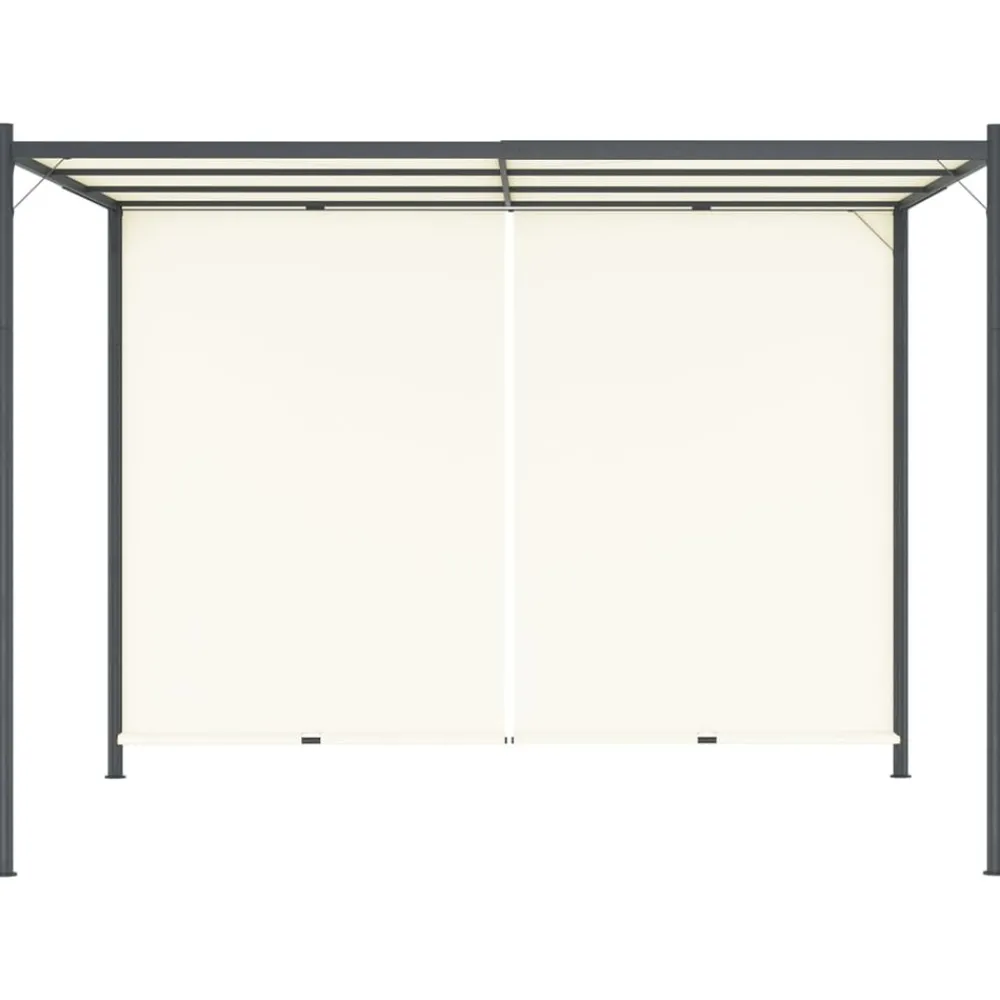 Maison Exclusive Pergolas, Tonnelles, Barnums | - Pergola avec toit réglable crème blanc 3x3 m acier