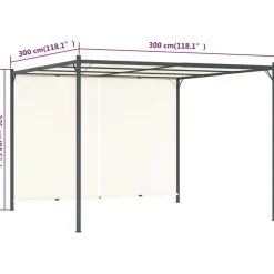Maison Exclusive Pergolas, Tonnelles, Barnums | - Pergola avec toit réglable crème blanc 3x3 m acier