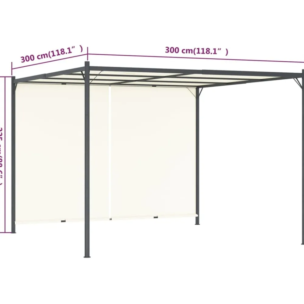 Maison Exclusive Pergolas, Tonnelles, Barnums | - Pergola avec toit réglable crème blanc 3x3 m acier