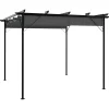 Maison Exclusive Pergolas, Tonnelles, Barnums | - Pergola avec toit rétractable anthracite 3x3 m acier 180 g/m²