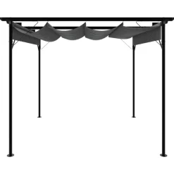 Maison Exclusive Pergolas, Tonnelles, Barnums | - Pergola avec toit rétractable anthracite 3x3 m acier 180 g/m²
