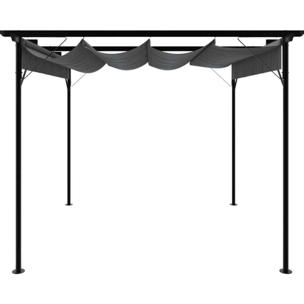 Maison Exclusive Pergolas, Tonnelles, Barnums | - Pergola avec toit rétractable anthracite 3x3 m acier 180 g/m²