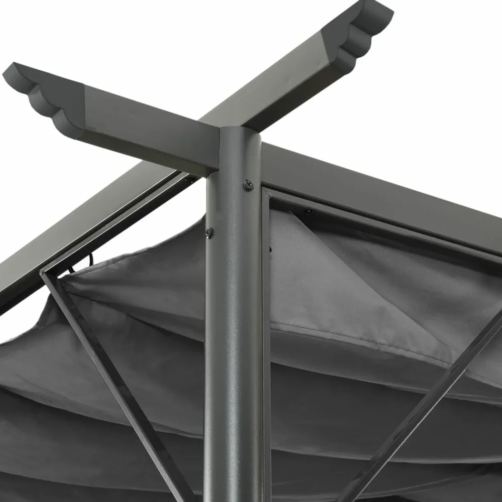 Maison Exclusive Pergolas, Tonnelles, Barnums | - Pergola avec toit rétractable anthracite 3x3 m acier 180 g/m²
