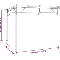Maison Exclusive Pergolas, Tonnelles, Barnums | - Pergola avec toit rétractable anthracite 3x3 m acier 180 g/m²