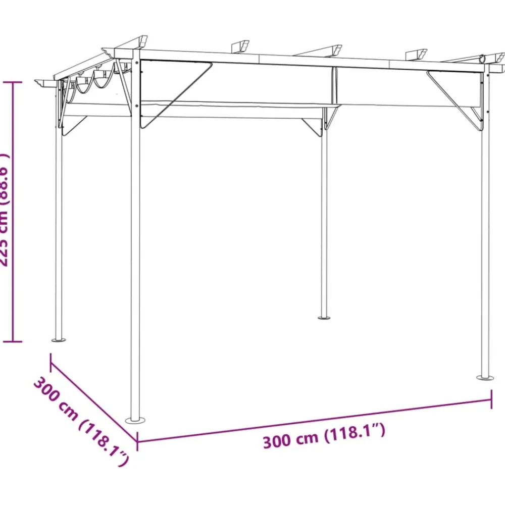 Maison Exclusive Pergolas, Tonnelles, Barnums | - Pergola avec toit rétractable anthracite 3x3 m acier 180 g/m²