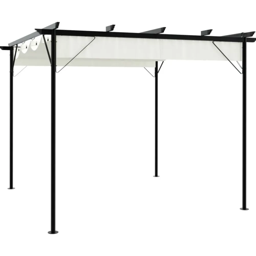 Maison Exclusive - Pergola avec toit rétractable blanc crème 3 x 3 m acier Discount