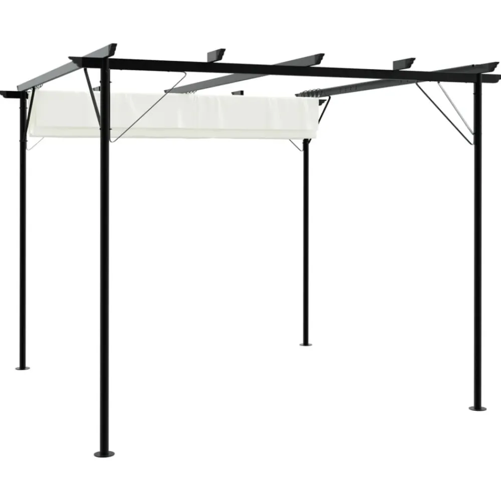 Maison Exclusive - Pergola avec toit rétractable blanc crème 3 x 3 m acier Discount