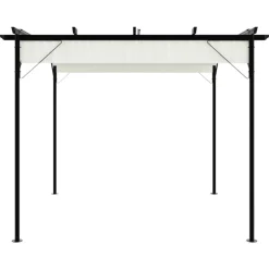 Maison Exclusive - Pergola avec toit rétractable blanc crème 3 x 3 m acier Discount