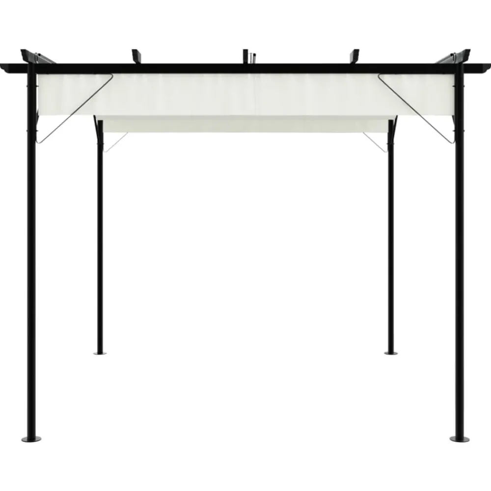 Maison Exclusive - Pergola avec toit rétractable blanc crème 3 x 3 m acier Discount