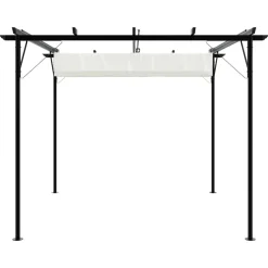 Maison Exclusive - Pergola avec toit rétractable blanc crème 3 x 3 m acier Discount