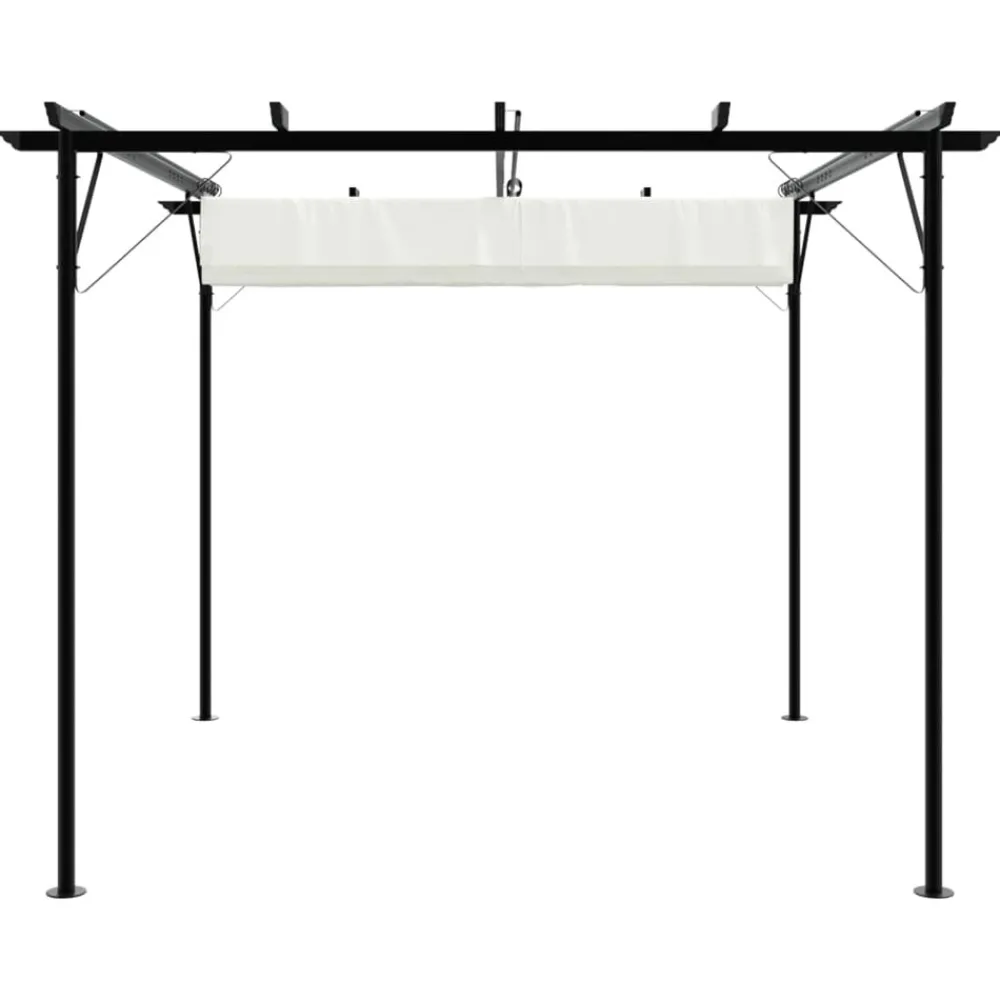 Maison Exclusive - Pergola avec toit rétractable blanc crème 3 x 3 m acier Discount